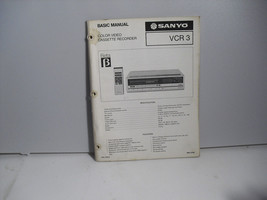Sanyo VCR3 Original       basic  manual - $1.97