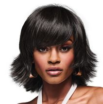 Hairuwear Kim Kimble Chloe Mid-Length Textured Shag Wig, Average Cap, MC1 Caviar - £317.87 GBP+