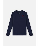 Teen Boys Levi&#39;s Long Sleeve Thermal Henley Knit Shirt, Navy Blue XL 13-... - $355.24 MXN