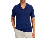 Tasso Elba Men&#39;s Sweater-Knit Linen Blend Short Sleeve Polo Shirt Navy-S... - £18.93 GBP