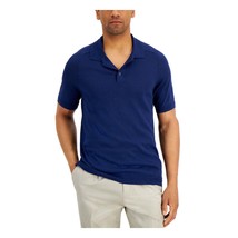Tasso Elba Men&#39;s Sweater-Knit Linen Blend Short Sleeve Polo Shirt Navy-S... - £18.85 GBP