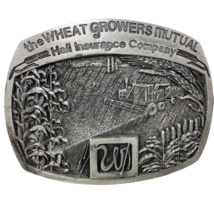VTG The Wheat Growers Mutual Hall Insurance Co Farming Belt Buckle 1984 ... - £27.14 GBP