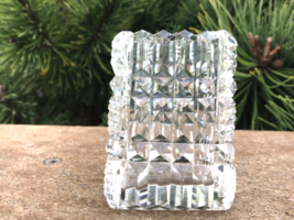 Toothpick Holder American Brilliant Period Cut Glass Square Graduated Shape - £35.61 GBP