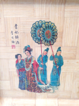 Decorative Square Bamboo Plate Chinese Story 12.75&quot; Made In Taiwan Warped - £14.98 GBP
