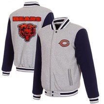 New Mens Bears 2-tone Reversible Fleece Jacket JHDesign - Gray/Navy - $89.90