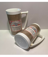 2 Vintage Budweiser Thermo Serv Plastic Beer Mugs West Bend Man Cave Bar... - £19.28 GBP