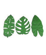 Set of 3 Aged Green Cast Iron Tropical Leaf Kitchen Trivets Wall Hangings - £31.02 GBP