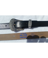 100% GENUINE OIL TAN LEATHER COWGIRL BELT, BLACK 1.25&quot; WIDE IN SIZES TO ... - $38.33 CAD+