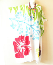 KG86 Floral Batik Hand Painted Kaftan Caftan Kimono Hippy Maxi Dress up ... - £23.87 GBP