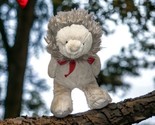 Pottery Barn Kids Lion w/ribbon bow Plush Stuffed  Animal Toy Grey Taupe... - £10.88 GBP