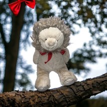 Pottery Barn Kids Lion w/ribbon bow Plush Stuffed  Animal Toy Grey Taupe... - $13.85