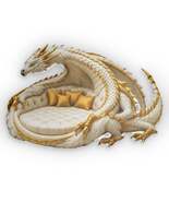 Imperial White &amp; Gold Dragon Throne Lounger Faux - Shaped Pillow - $857.56 MXN+