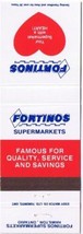 Matchbook Cover Fortinos Supermarkets Heart Coca Cola Back  - £0.76 GBP