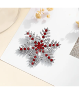Christmas Brooch - Snowflake Brooch with Full Rhinestone Embellishment -... - $20.69 CAD