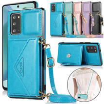 Leather Flip Back Cover Case For Samsung S21 Ultra/Note 20/S20 FE/A21s/A71 - £36.32 GBP