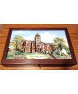 Eglomisé Georgia Institute of Technology Lg Wooden Box Reverse Painting on Glass - $65.41