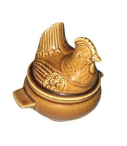 Vintage Brown Ceramic Chicken Dish With Lid - Tuba The Chicken Nasco Japan - £27.01 GBP
