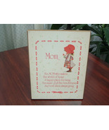 Vintage Holly Hobby style Mom picture plaque - $19.75