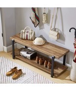 Foluban Entryway Bench, Industrial Shoe Bench For Living Room,, Oak 47 I... - £121.94 GBP