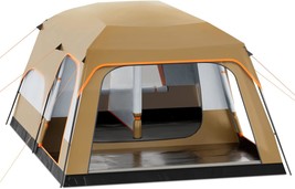 Monibloom 5-8 Person Tent For Camping Extra Large Portable Cabin Huge, Coffee - £214.89 GBP