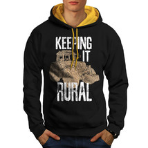 Wellcoda Keeping It Rural Mens Contrast Hoodie, Farmer Casual Jumper - £31.56 GBP