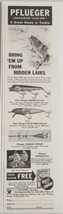 1935 Print Ad Pflueger Fishing Lures 3 Models Shown &amp; Supreme Reels Akron,OH  - £12.83 GBP