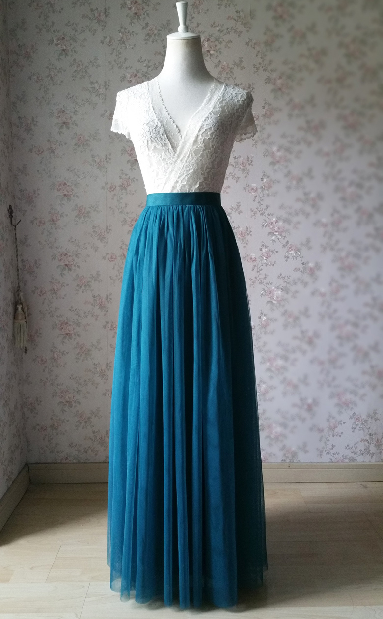 Long tulle skirt wedding green  59 2