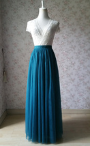 Dark Green Tulle Skirt Custom Plus Size Wedding Bridesmaid Maxi Skirt image 1