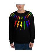 65 MCMLXV Unisex Black LGBT Rainbow Flag Thunderbolt Print Sweatshirt - £52.08 GBP