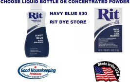 NAVY BLUE color #30 RIT Fabric DYE chOOse Liquid Bottle or Powder Concen... - $16.63+