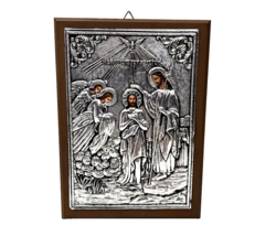 Silver Byzantine Icon Wall Art Baptism of Christ Jesus 3D Relief Greek Orthodox - £71.93 GBP