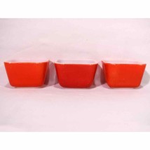 Lot of 3 Vintage Pyrex Red 501-B Refrigerator Dishes No Lids 0223!!! - £30.63 GBP