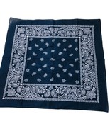 Hobby Lobby  Navy Blue Paisley Bandana Cotton India Made Biker Western 2... - $13.06