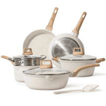 Carote Pots and Pans Set Nonstick, 10 Pcs White Granite Induction Kitchen Cookwa - £113.54 GBP