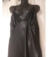 iCollection Women&#39;s Ultra Soft Satin Long Lingerie Black 2XL - $266.28 MXN