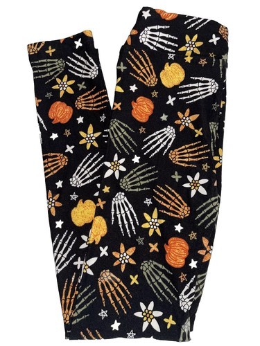 NWT LuLaRoe Kids L/XL (8-14) Witch Please Pumpkins Skeleton Halloween Le... - $14.84