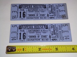 SHOWER OF STARS 1963 UNUSED TICKETS CHICAGO OPERA HOUSE Henry Davis 400 USA - £7.81 GBP