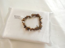 Department Store  7&quot; Tigers Eye Sterling Silver Bead Stretch Bracelet C501 $40 - £13.64 GBP