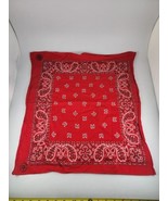 Vtg Red Paisley Bandana Handkerchief RN15582 Made USA Crafted w Pride Am... - $11.87