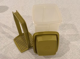 Vintage Tupperware Pick-A-Deli Pickle Keeper Olive/Avocado Green Complete - £8.88 GBP