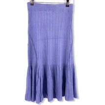 525 America Blue Ribbed Knit Flared Midi Skirt Small New - £29.83 GBP