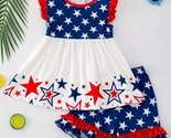 NEW Boutique 4th of July Tunic Dress &amp; Ruffle Shorts Girls Outfit - £4.77 GBP+