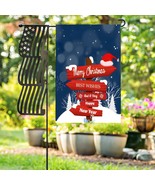 Linen Garden Flag Banner - Christmas  Winter  – North Pole Signage 12″x1... - $13.97