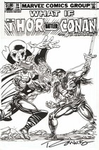 Ron Wilson Original What If #39 Cover Recreation Original Art Thor vs Conan - $296.99