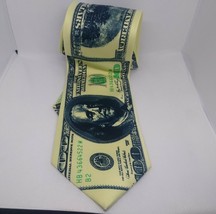 Danggi Man Money US $100 Bill Benjamins C-Notes Bucks Necktie Tie - £19.40 GBP