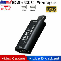 Hdmi To Usb Video Capture Card 1080P Recorder Phone Game Video Live Stre... - $25.99