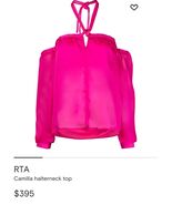 RtA Camilla Top in Fuchsia Pink Off Shoulder 6 NWT $395 - $209.52 CAD