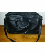 LA Salle Black Leather Briefcase Laptop Bag Shoulder Carryon Travel Satc... - €15,59 EUR