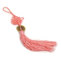 FENG SHUI FORTUNE COIN TASSEL PINK Hanging Cure NEW Love Romance Happine... - $5.95