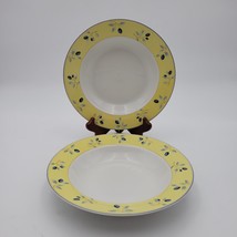 2 Royal Doulton Yellow BLUEBERRY Soup Pasta Bowls Set of Two - $326.52 MXN